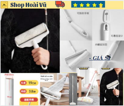 Cây lăn bụi 19cm làm sạch quần áo, ga giường, sofa, lông chó mèo loại mới cả bộ 19cm