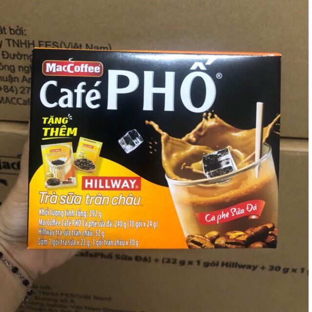 Hộp 10 gói café sữa phố Cafe Phố