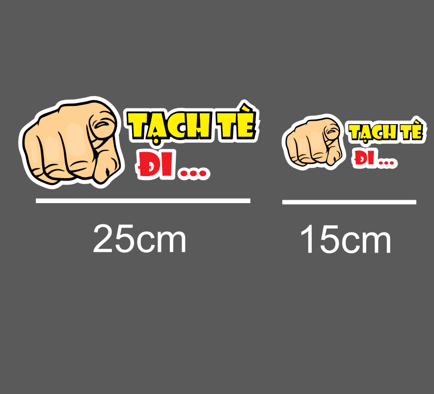 sticker TẠCH TÈ HÔNG dán xe ô tô, nhãn dán, Decal