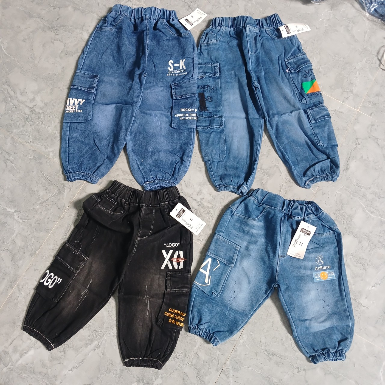 [Hoàn tiền 6%] Quần jeans dài cá tính phong cách cho bé trai 10-60kg (KHÔNG KÈM DÂY THẮC LƯNG )