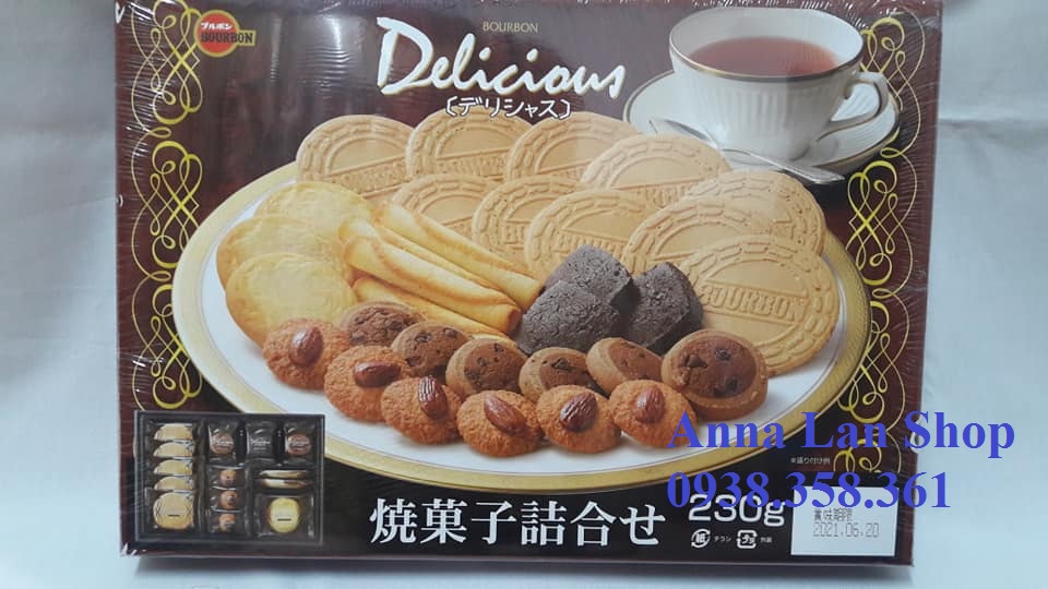 Bánh quy Delicious - Bourbon - Nhật (230g, 6 vị)