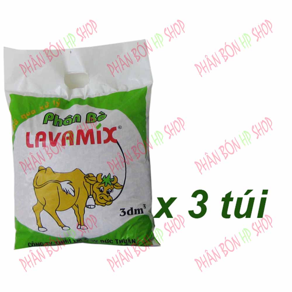 Bộ 3 túi phân bò nguyên chất 3dm3 - đã qua xử lý - lavamix
