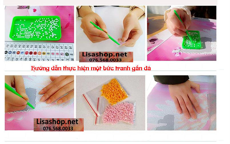 [HCM]Tranh đính đá LỘC lúa 53x71cm chưa đính lg1193