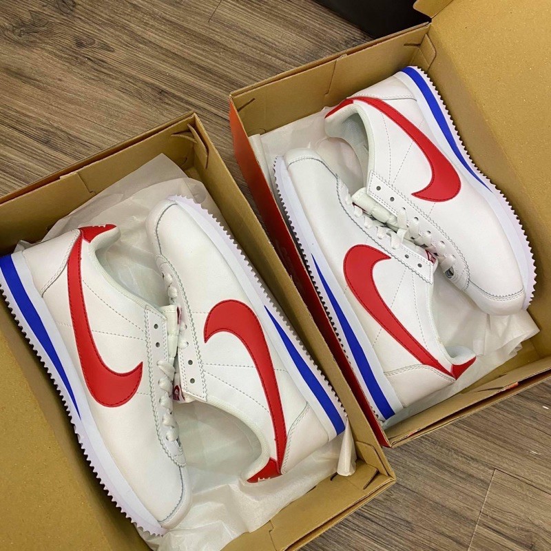 Giày thể thao sneaker cortez trắng móc đỏ