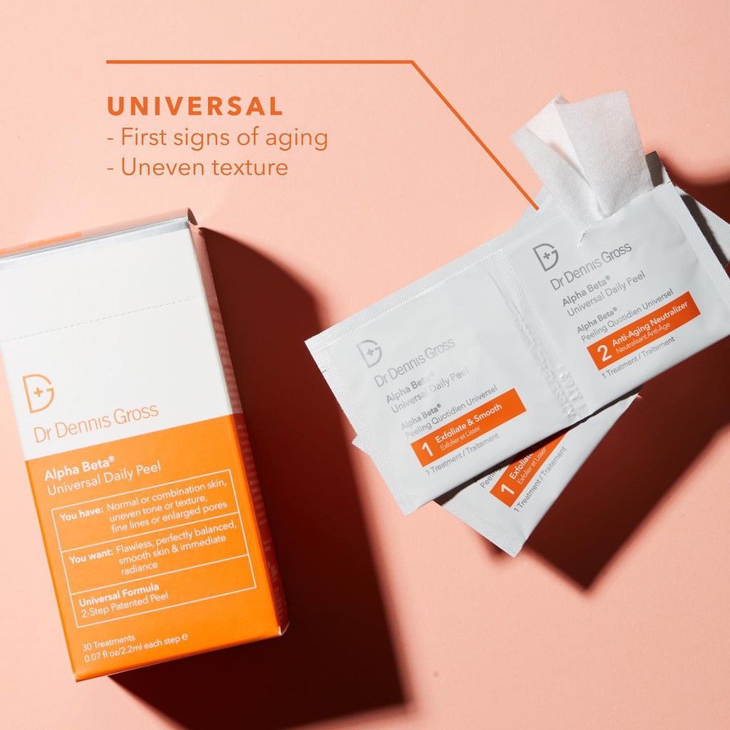 Dr. Dennis Gross ✨ Thay da sinh học Alpha Beta Universal Daily Peel - 5 Application Packettes