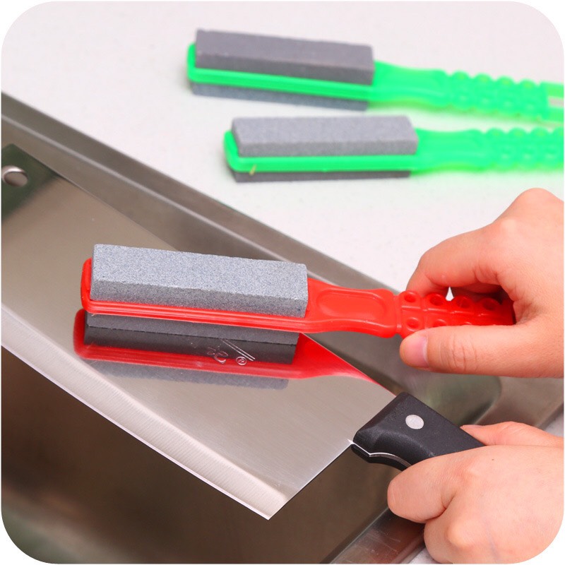 Đá Mài Dao 2 Mặt Có Tay Cầm Tiện Dụng