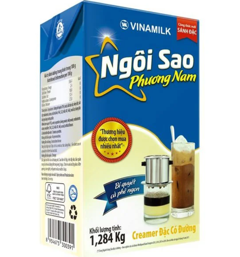 1 Hộp Sữa Đặc Ngôi Sao Phương Nam Vinamilk 1,284kg - Creamer đặc Ngôi Sao Phương Nam xanh lá/ xanh dương