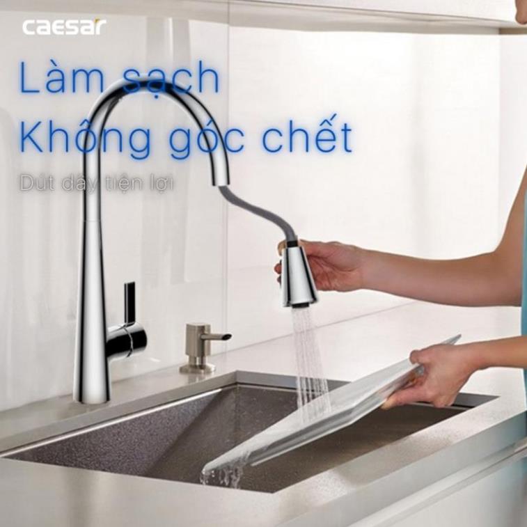 Vòi Rửa Chén Caesar K905C Rút Dây Nóng Lạnh