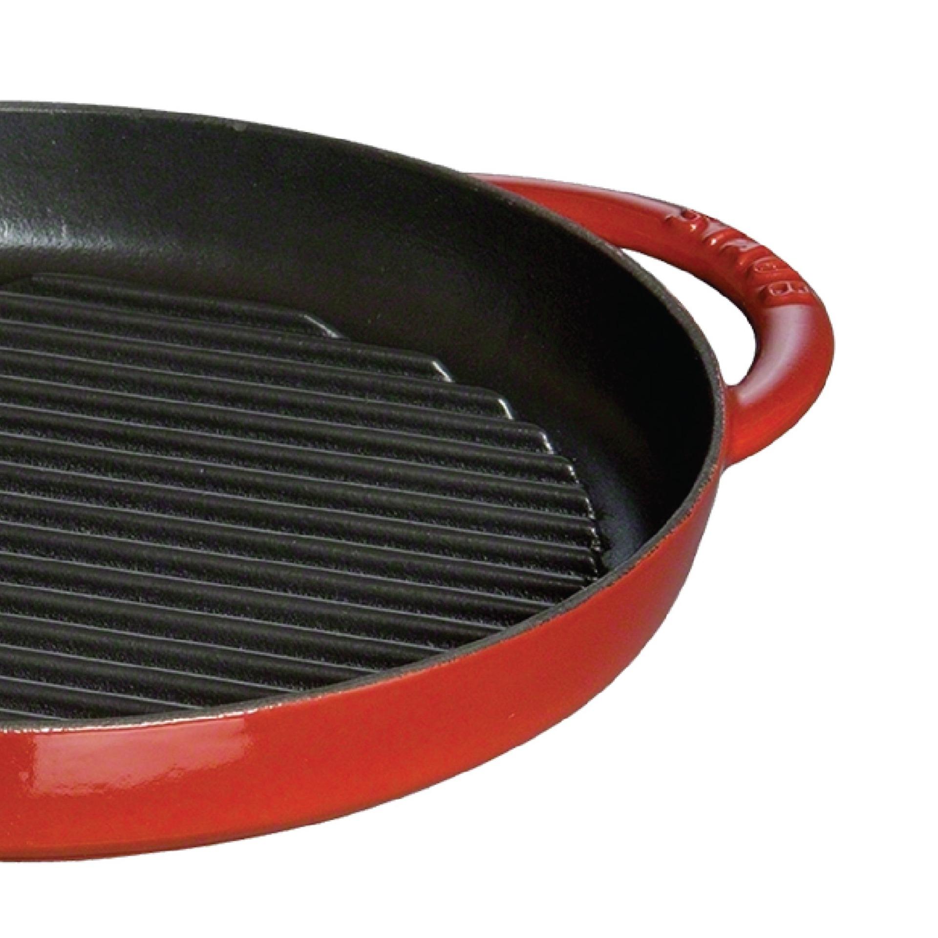 [Trả góp 0%] Staub – Chảo nướng màu đỏ cherry – 26cm