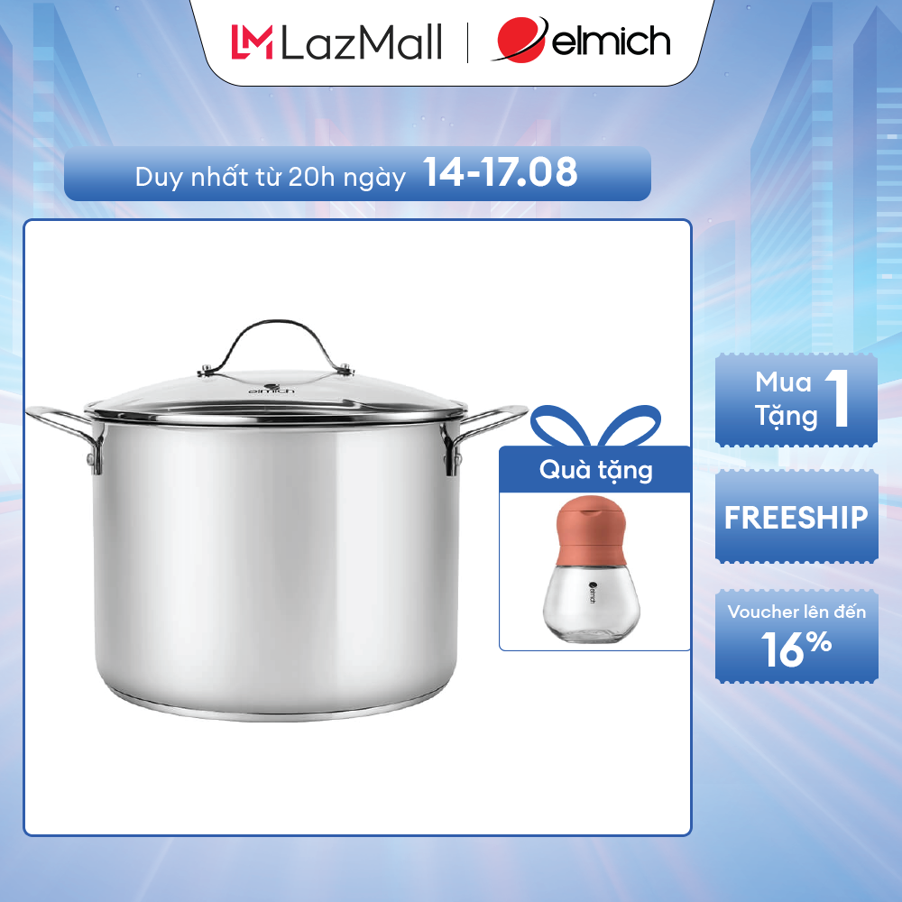 (Duy nhất 20h ngày 24-29.08)Nồi luộc gà đáy liền cao cấp 28cm Elmich Trimax Classic 2410OL