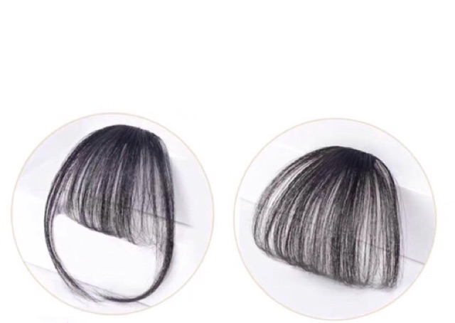 Tóc mái giả, Mái Thưa Tóc Thật 100% - Hàng Móc Tay Cao Cấp