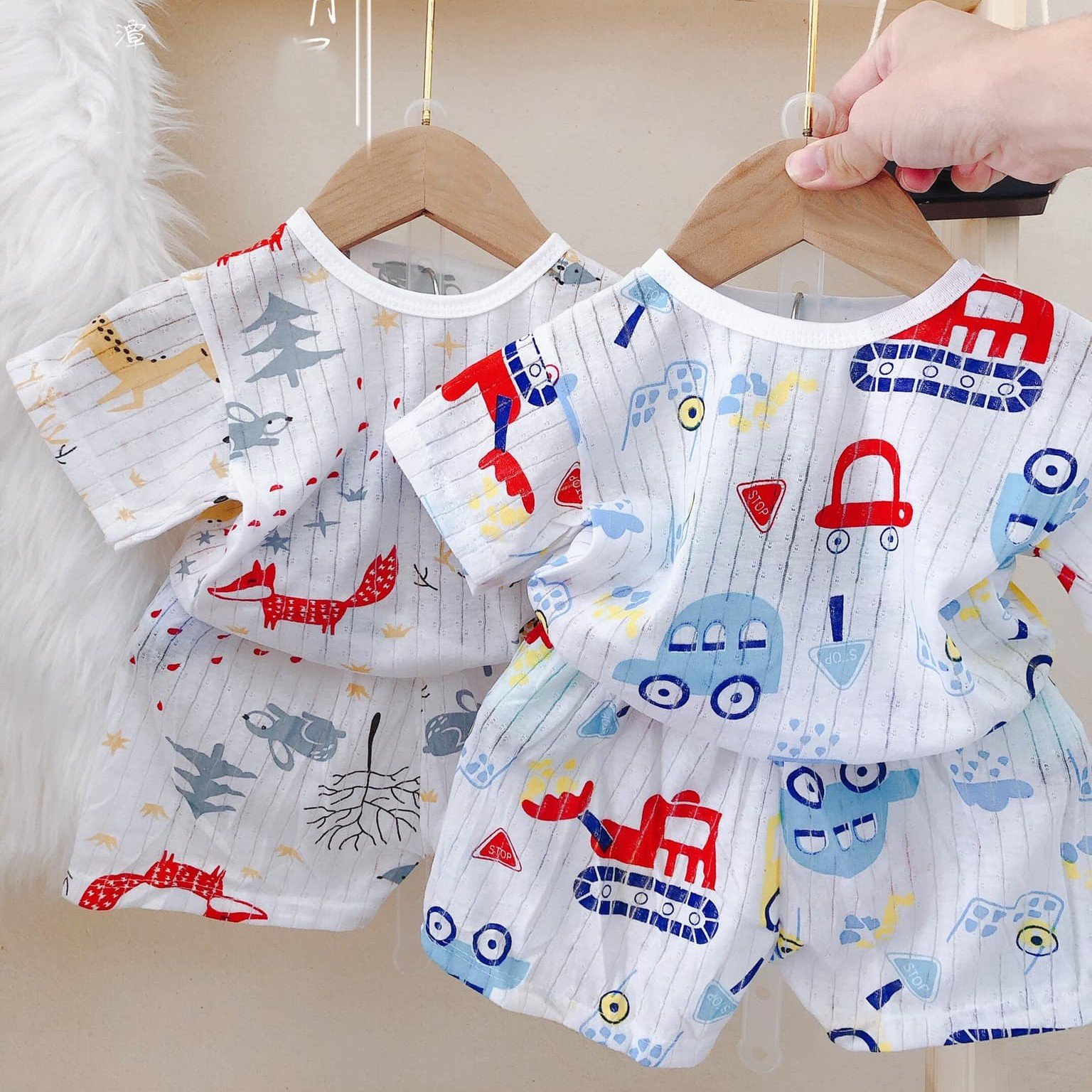 Đồ Bộ Cộc Tay Cho Bé Trai Bé Gái Chất Cotton Giấy - Đồ Mặc Nhà Cho Bé - Đồ Mặc Ngủ Cho Bé - Quần Áo Trẻ Em - Quần Áo Cho Bé Sơ Sinh 3kg Đến 13kg