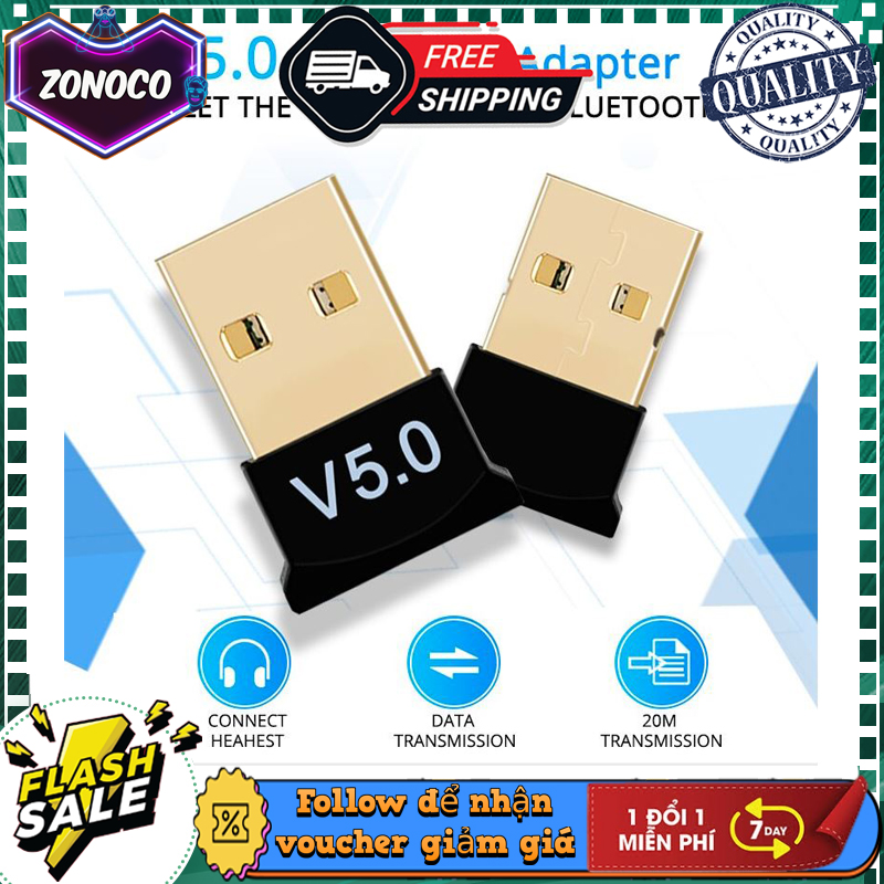 USB Bluetooth 5.0 cho PC -USB Bluetooth Máy tính kết nối 20m V5.0