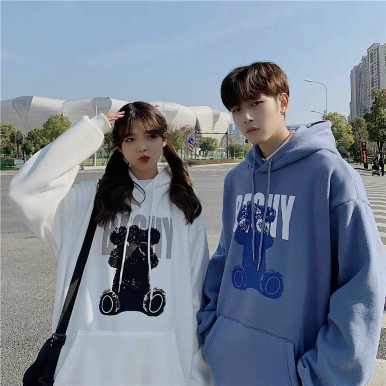 Áo Khoác Hoodie Nam Nữ In Hình chú gấu đáng yêu Kiểu Dáng Dễ Thương cho các cặp đôi, Chất Vải Nỉ Dày Dặn Cao Cấp thoải mái Mẫu Hot Trend