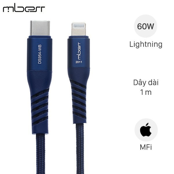 Cáp Type C - Lightning MFI 1m Mbest DS954 ( Like New )