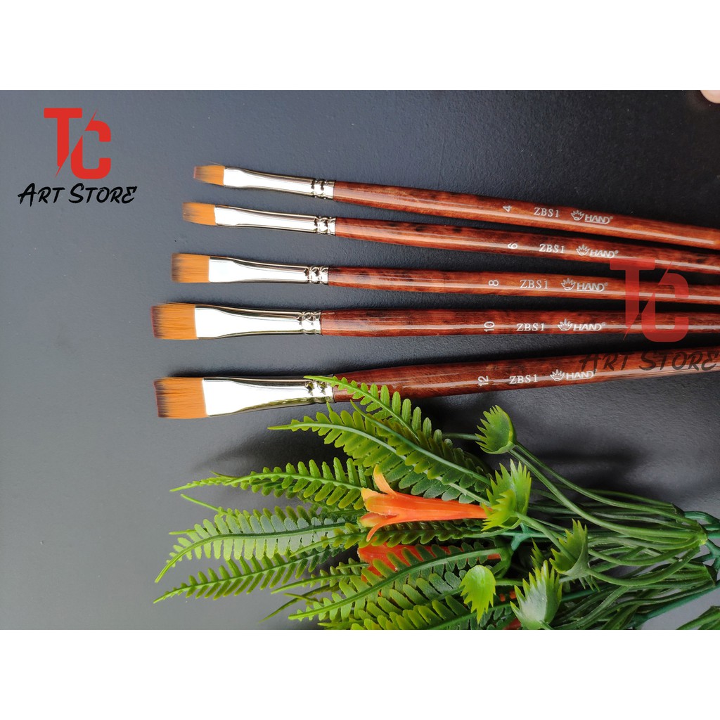 Cọ Vẽ Đầu Dẹp Hand Zbs1 (Số 4 Đến 12)