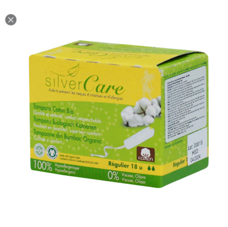 Tampon hữu cơ 2 giọt không cần đẩy Silvercare nhập khẩu