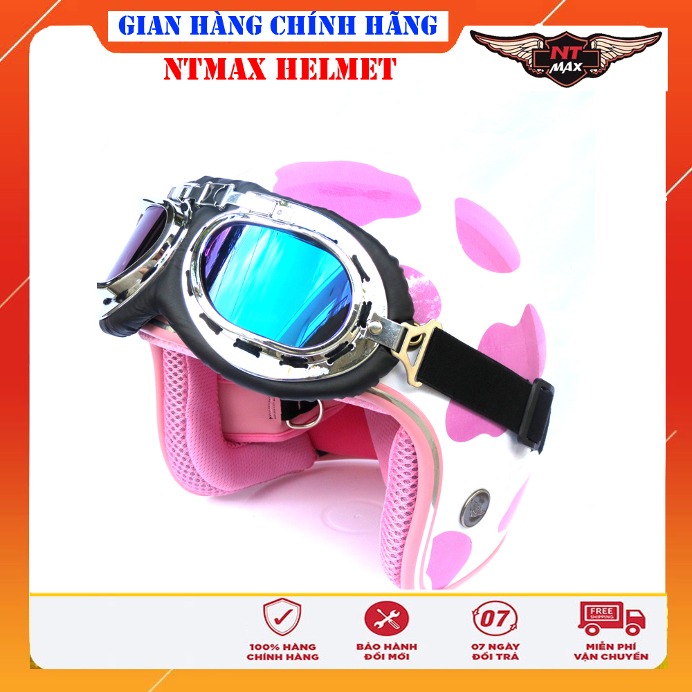 Mũ Bảo Hiểm 3/4 NTMAX Tem Bò Sữa (nhiều màu)