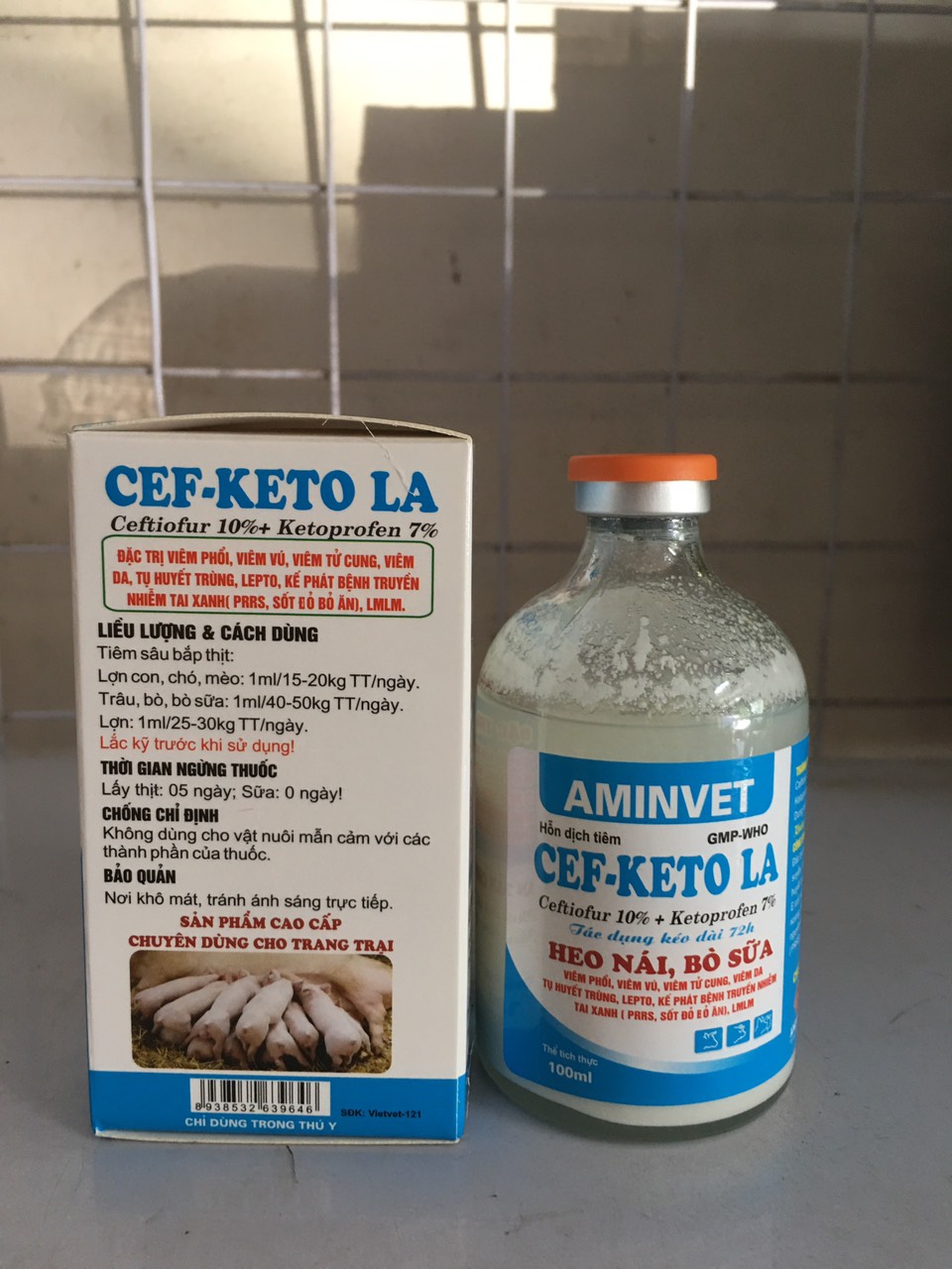 [Thú y] Cef-keto LA dùng cho chó, mèo, lợn, trâu bò (100ml/20ml)
