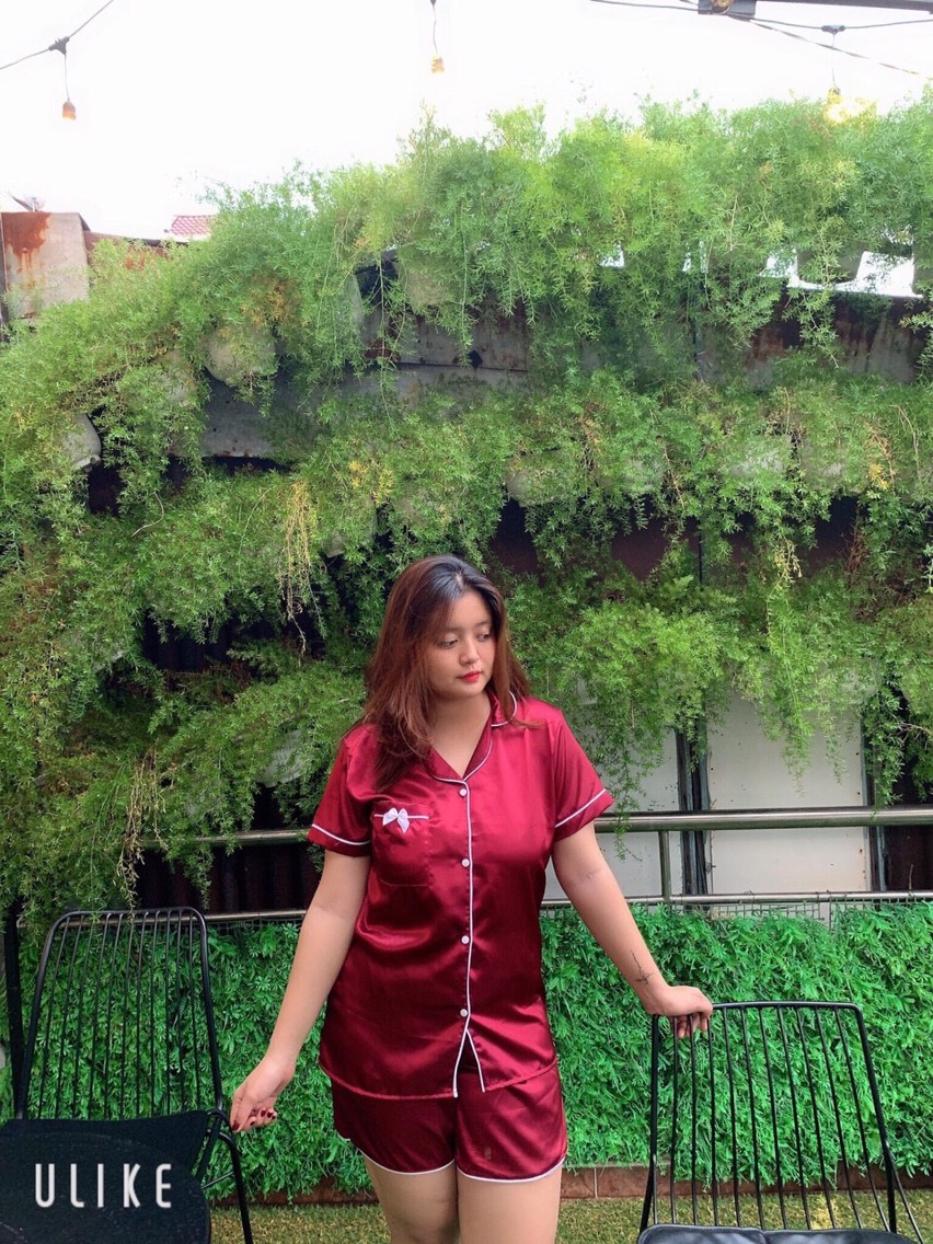 Đồ bộ pizama phi lụa đùi nơ mặc nhà