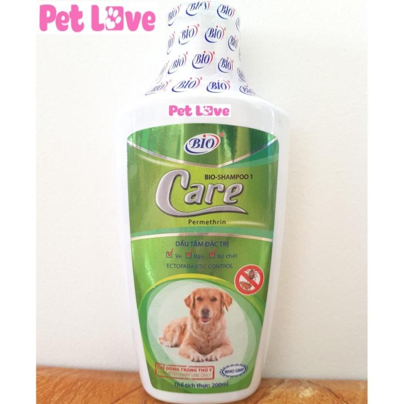 Sữa tắm diệt ve rận, bọ chét, khử mùi chó mèo Bio Care (200ml)