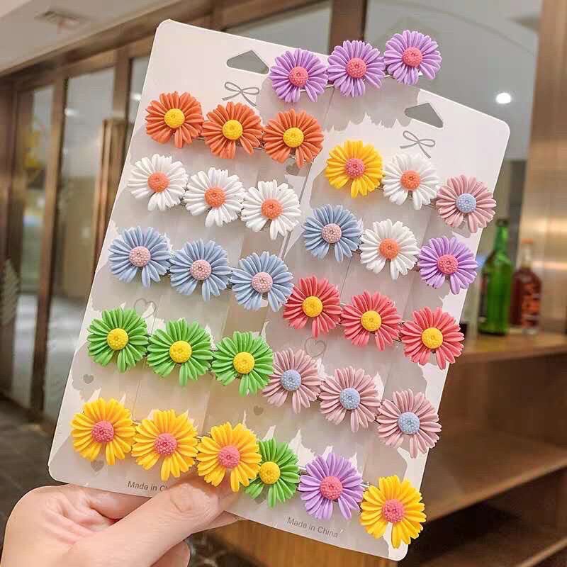 Set 2 kẹp tóc hoa cúc siêu xinh cho bé gái cho nữ - kẹp tóc hoa cúc hàn quốc