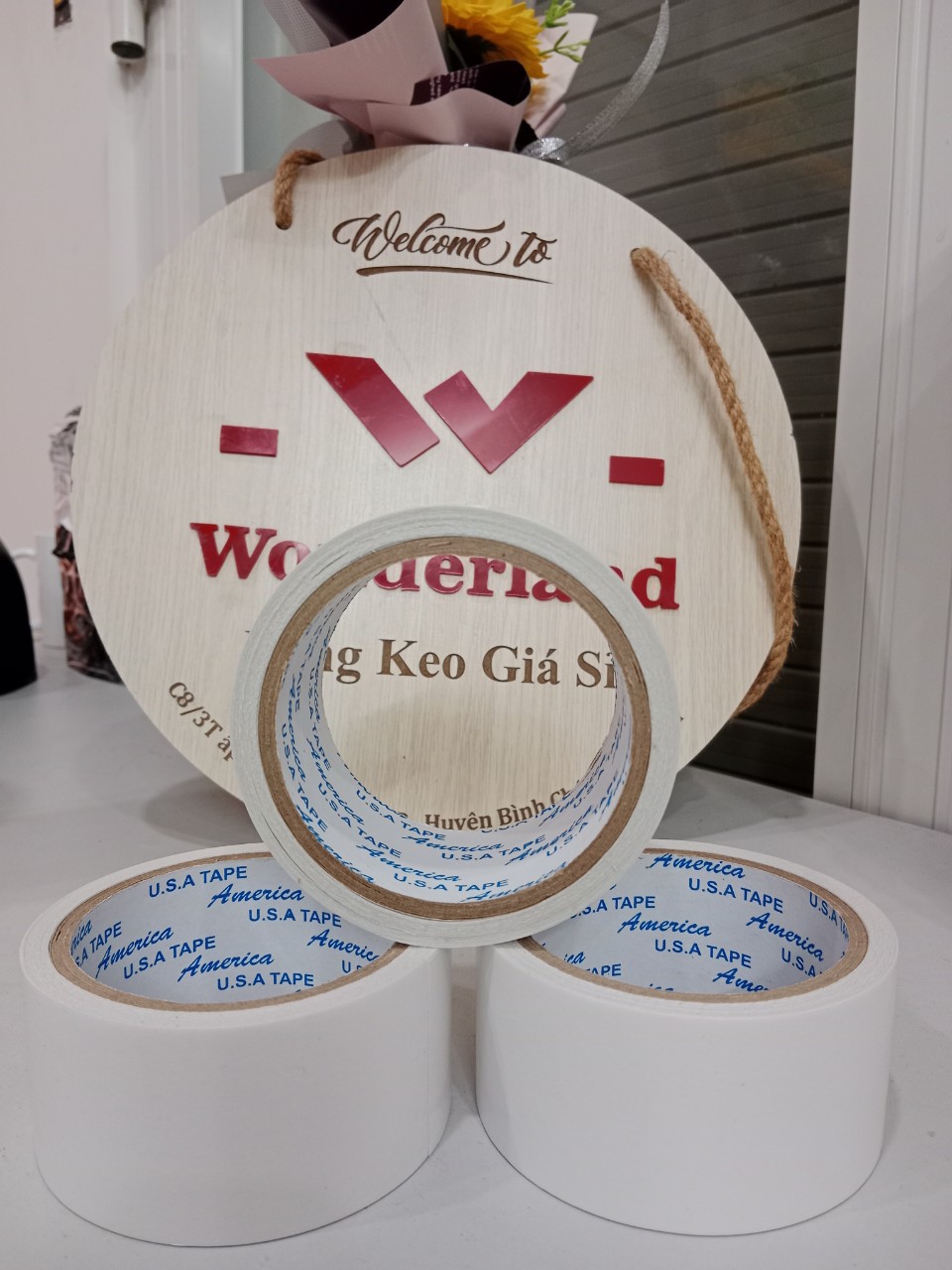 Băng keo 2 mặt trắng 48mm x 9m