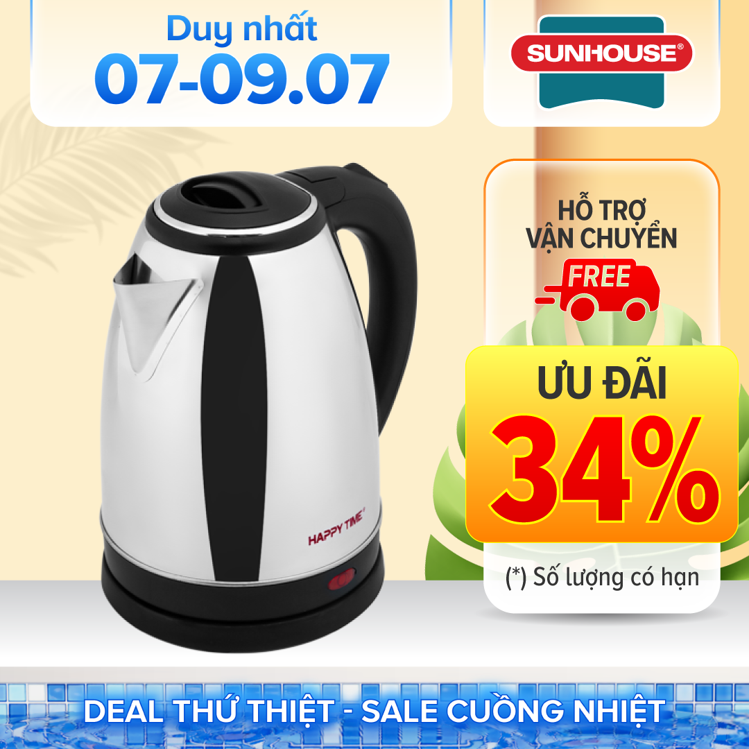 Ấm siêu tốc Inox 1.8L Sunhouse Happy Time HTD1088