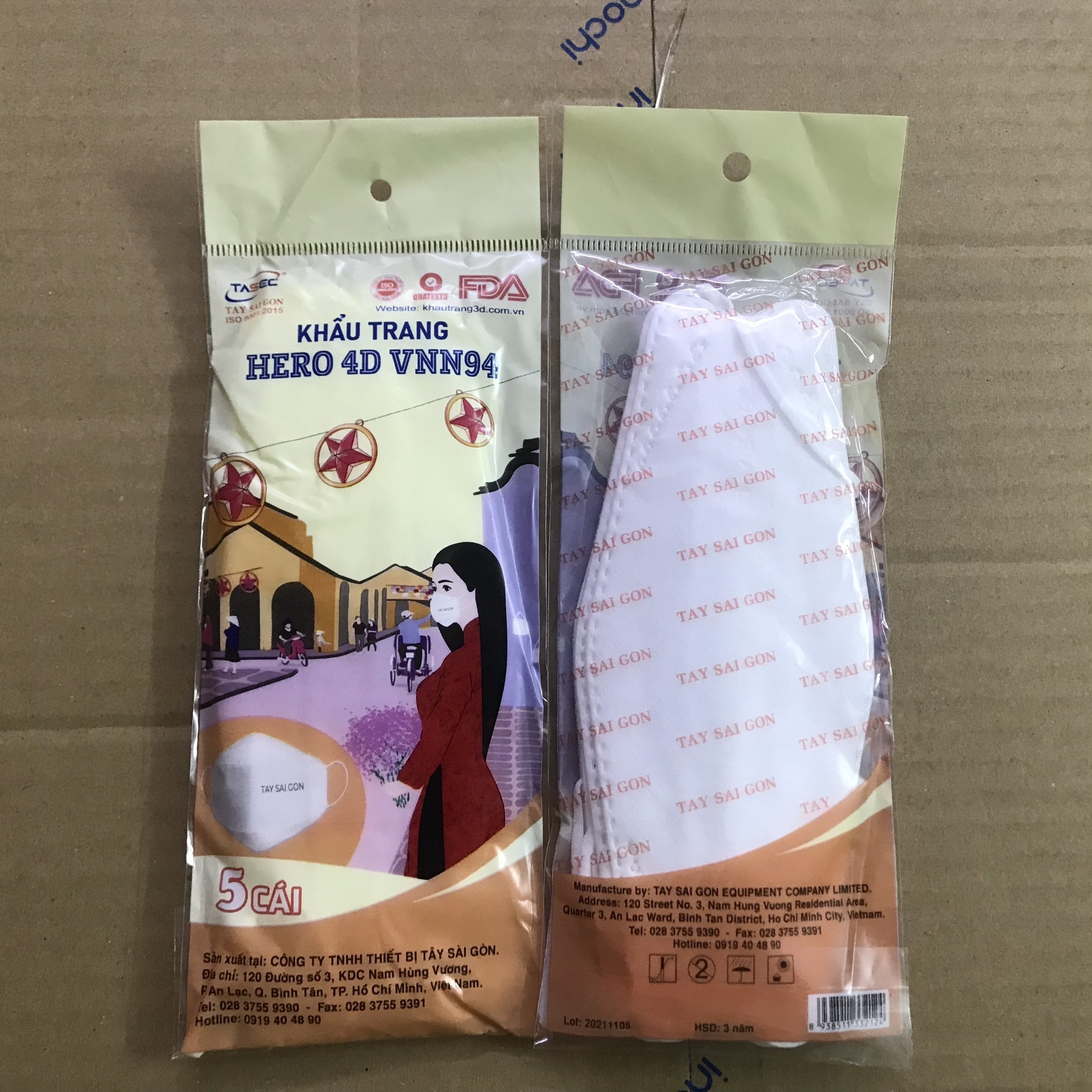 Khẩu trang kháng khuẩn cao cấp HERO 4D VNN94 (5c/hộp)