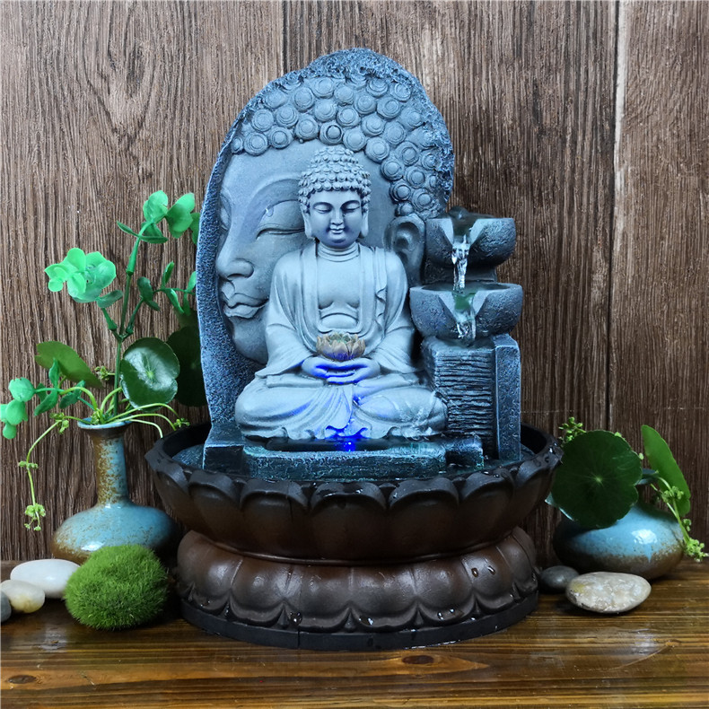 Thác nước phong thủy Phật Thiện-Thác phong thủy mini để bàn hình Phật nhân tâm 16101