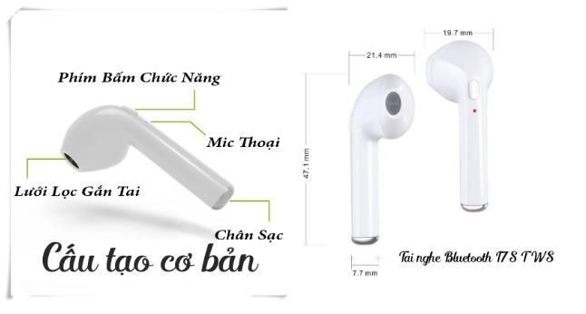 Tai nghe blutooth i7s - Âm thanh chuẩn, sắc nét