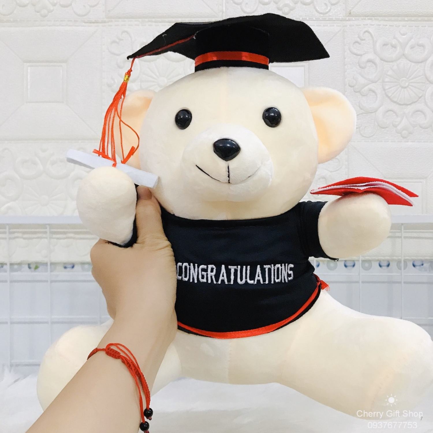 Gấu bông tốt nghiêp - gấu bông cử nhân lông mịn 30cm + 40cm