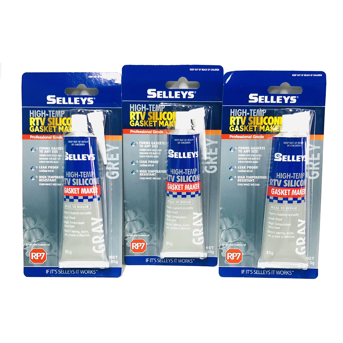 Keo thế ron Selleys Grey High-temp RTV Silicone 85gr