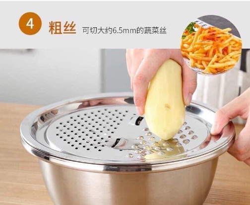BỘ RỔ NẠO INOX 304 ĐA NĂNG TIỆN LỢI 3 CHI TIẾT