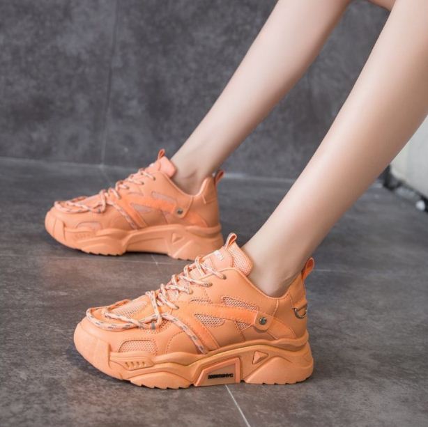 Giày thể thao nữ sneaker đế cao cá tính GN10 - cam