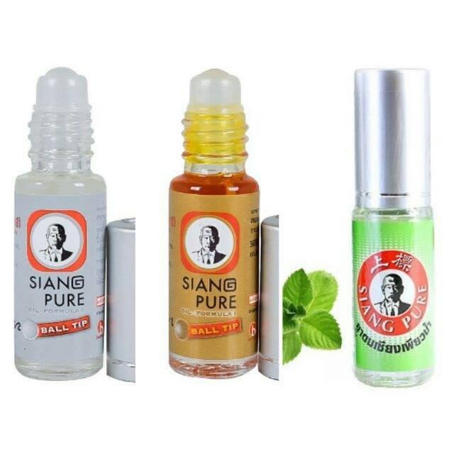 ✆  DẦU GIÓ LĂN SIANG PURE OIL BALL TIP 3CC (XANH - VÀNG - TRẮNG)
