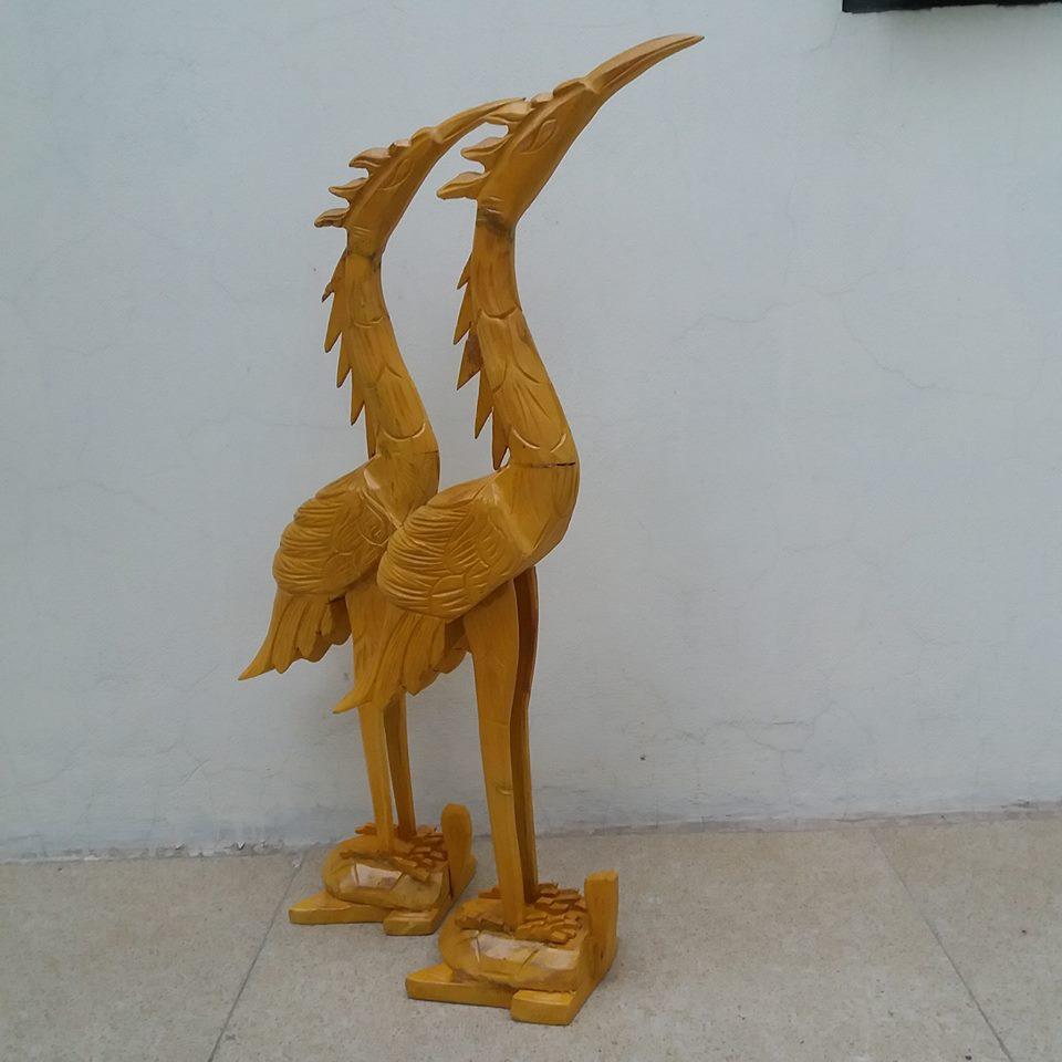 hạc thờ gỗ mít kích thước cao 61