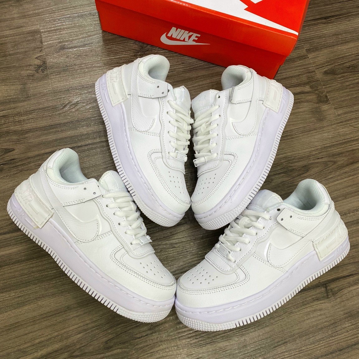 Giày thể thao sneaker nam, nữ air force 1 shadow - all white