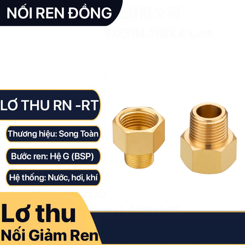 Lơ Thu Ren Trong Ren Ngoài, Nối Giảm Ren Trong Ren Ngoài Đồng Thau