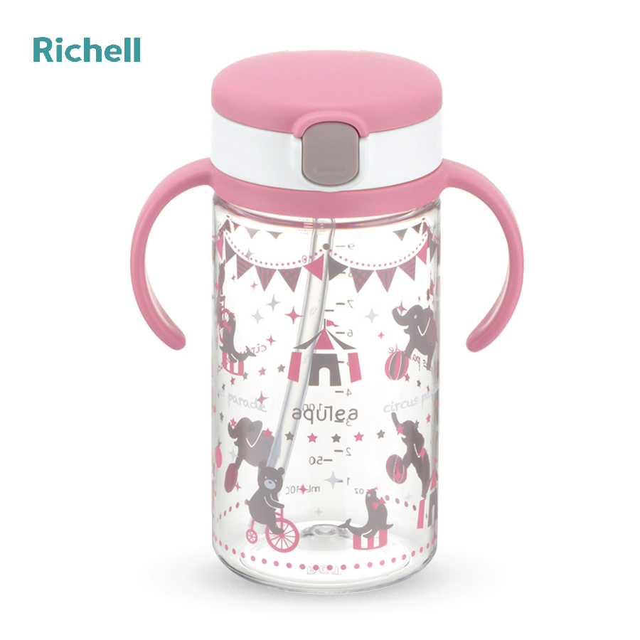 BÌNH ỐNG HÚT AQ RICHELL 320ML HỒNG CIRCUS