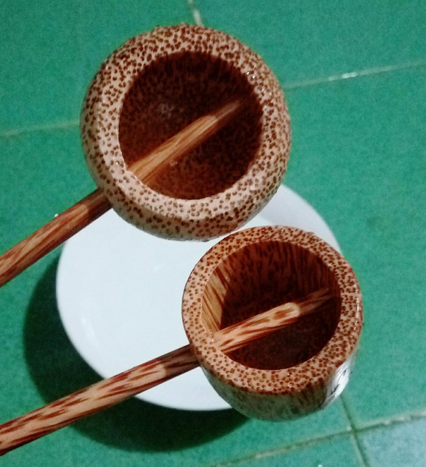 Combo 2 Gáo Dừa Mỹ Nghệ Múc Dượu  (tròn+vuông)