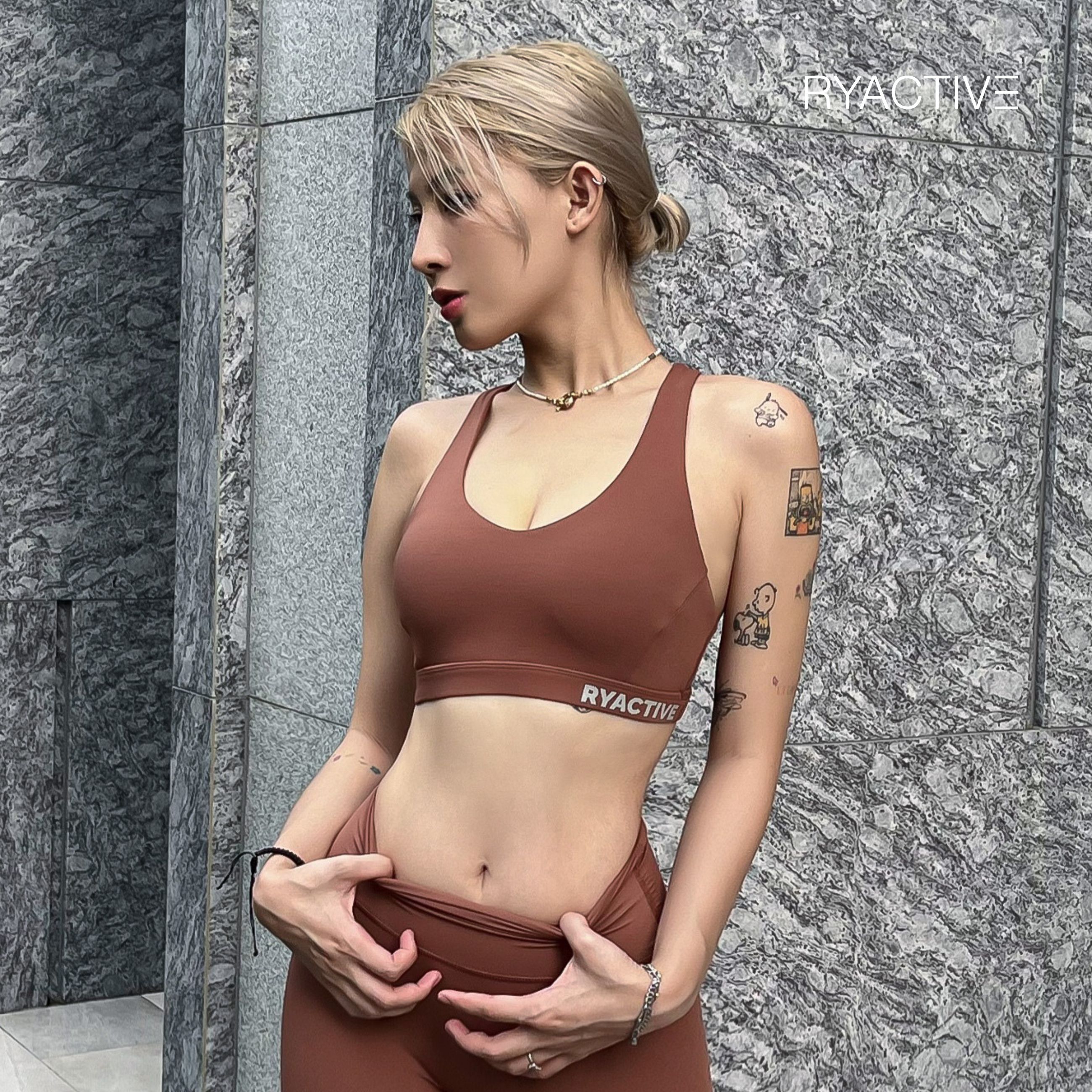 Áo ngực thể thao RYACTIVE -  Y SPORTBRA Chocolate