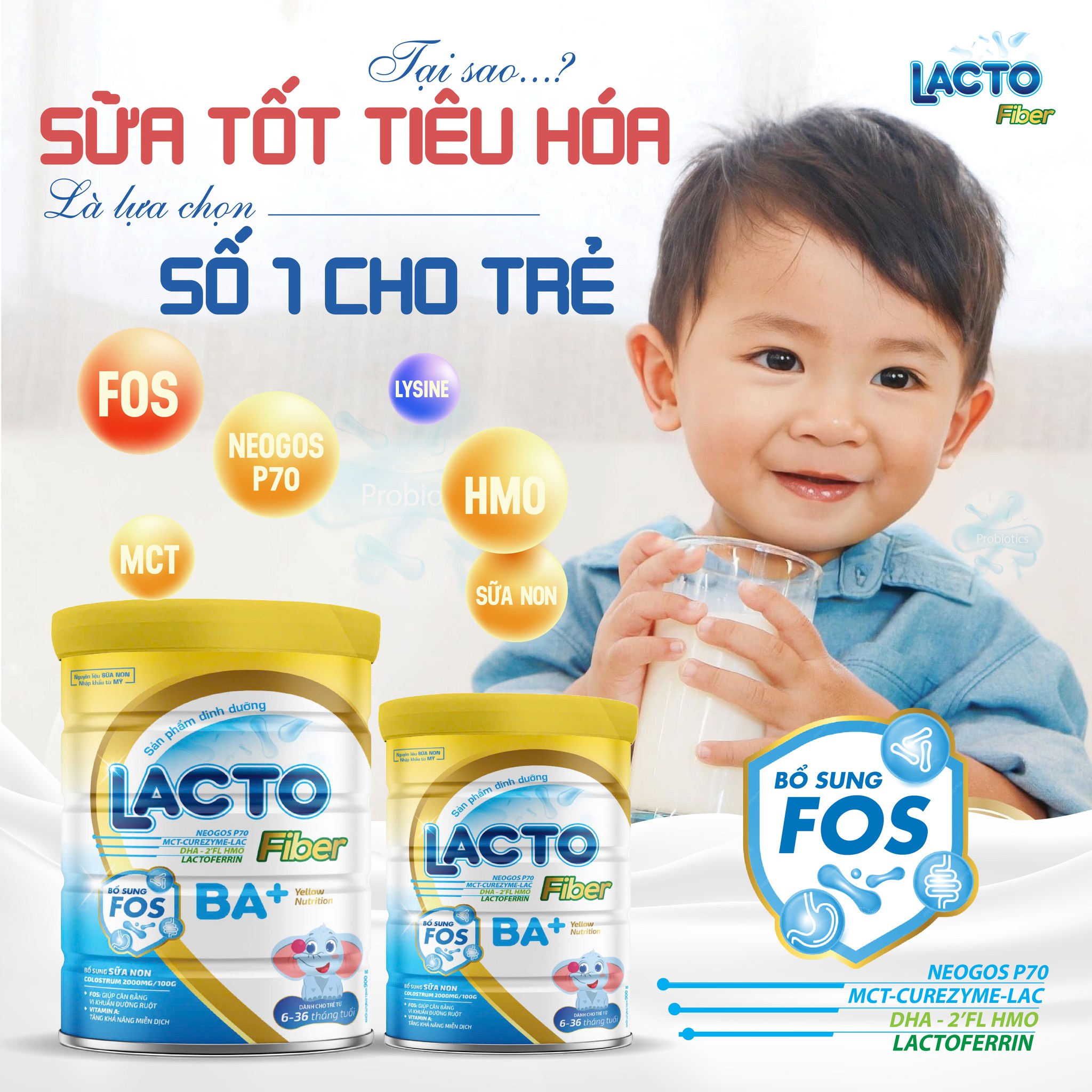 Sữa Mát Lacto Fiber BA 2+( 6-36 tháng)