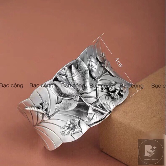 Vòng tay ao sen bạc - v51