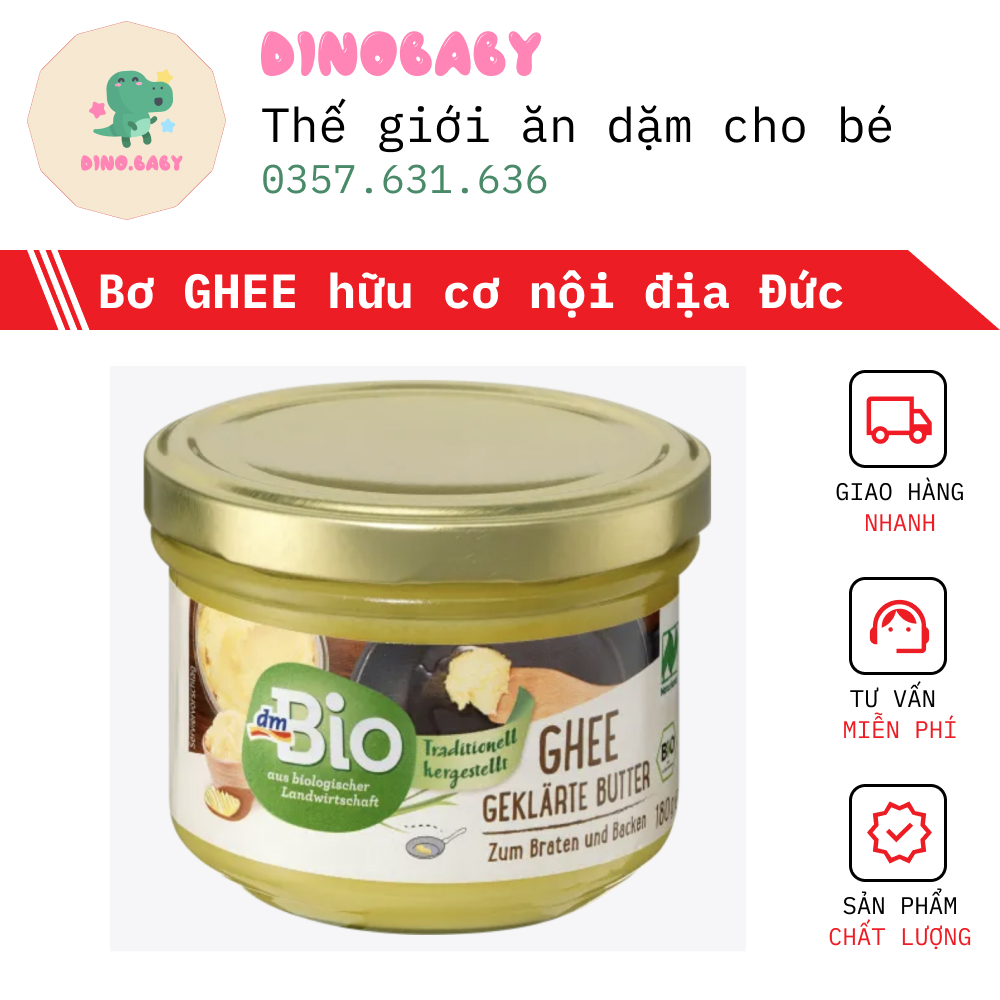 [Auth+ bill] Bơ GHEE hữu cơ nội địa Đức [ Mẫu mới, DATE 2024]