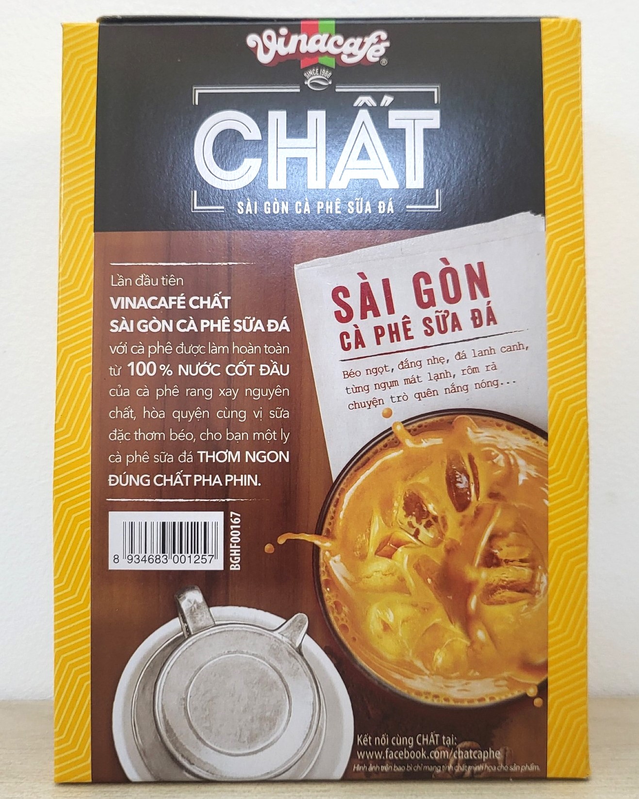 (hộp CHẤT 290g / VINACAFE 10 gói) SÀI GÒN CÀ PHÊ SỮA ĐÁ UỐNG LIỀN Milk Coffee Instant