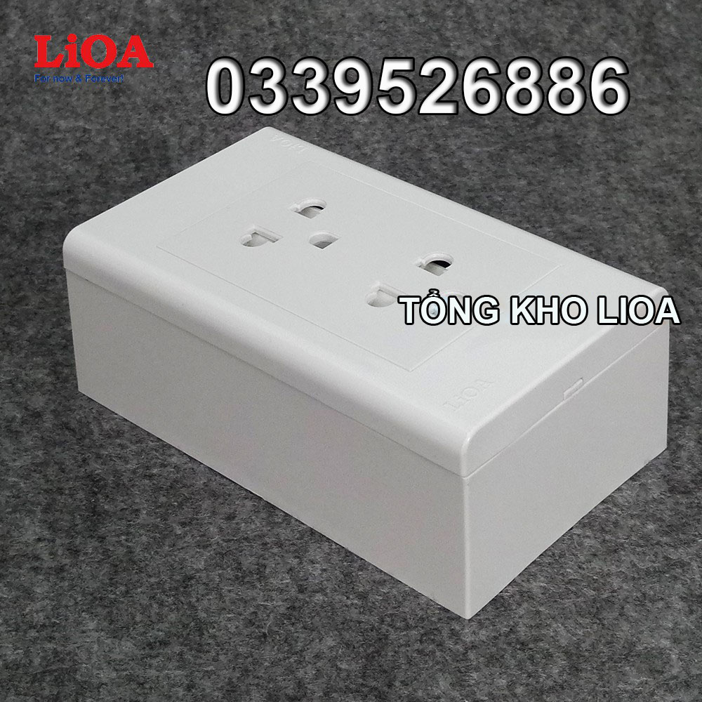 Combo ổ cắm điện đôi 3 chấu 16A LiOA (3520W) - Lắp nổi
