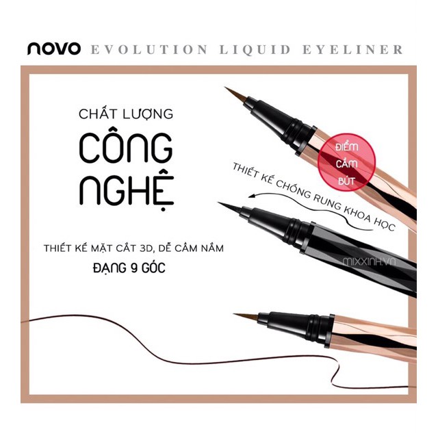 [HCM]Bút kẻ mắt nước Novo kim cương