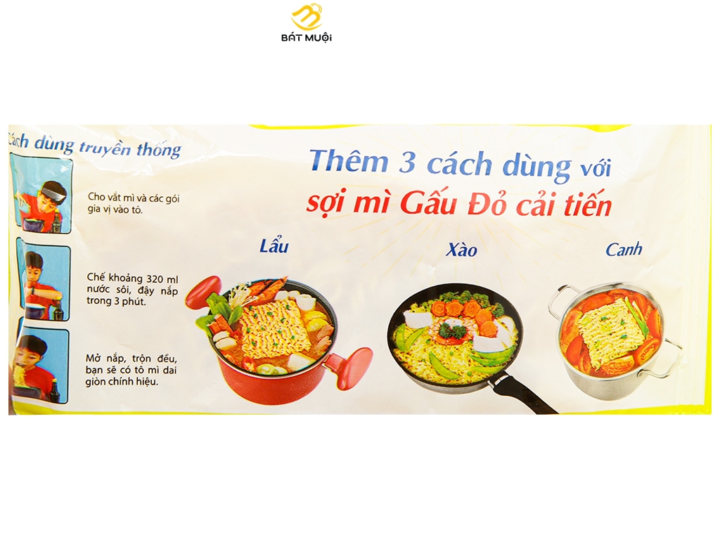 Mì Gấu đỏ 63g - Thùng 30 gói - CTY BÁT MUỘI