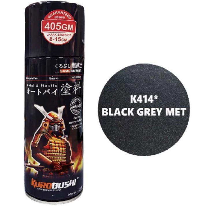 Sơn xịt Samurai màu xám lông chuột K414, xám tối có ánh kim